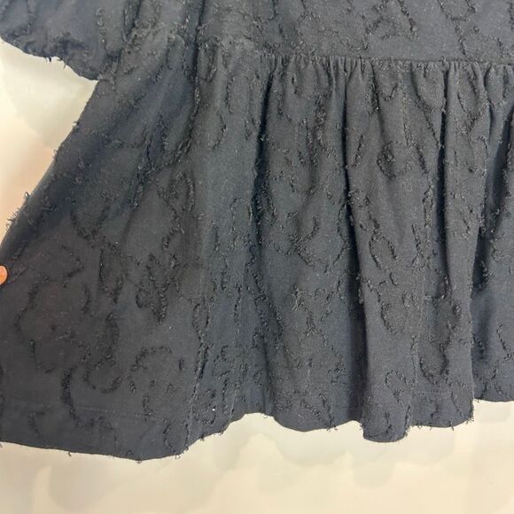 Anthropologie Maeve Batia Babydoll Top XL Black Puff Sleeve Textured Square neck - Picture 6 of 13